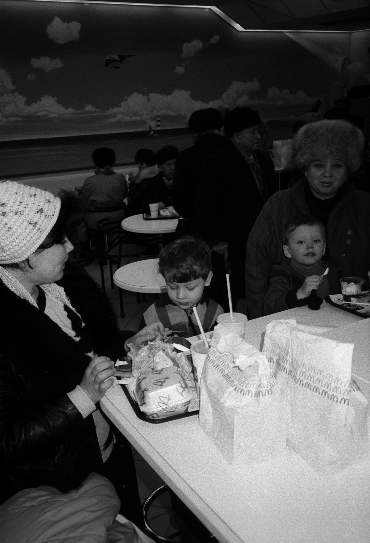 At the opening of the first McDonalds in Moscow, 1990.