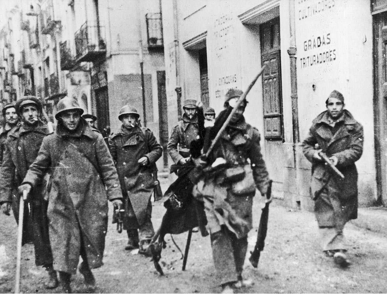The Spanish republican soldiers during the Civil War in Spain