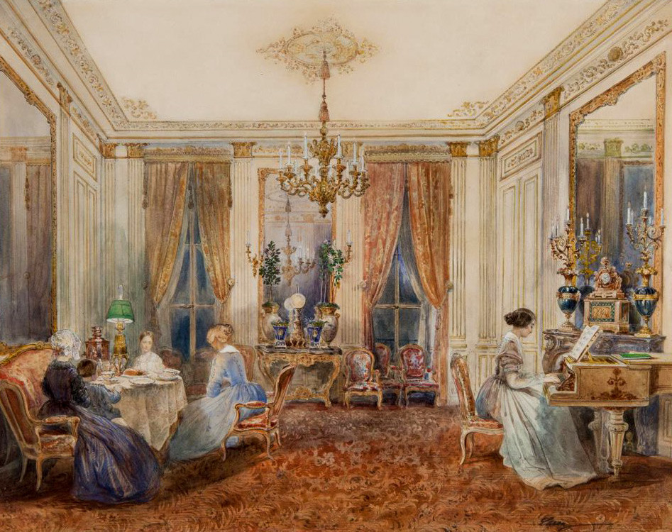 Salle de séjour dans l'appartement de la comtesse Cheremetieva à Paris