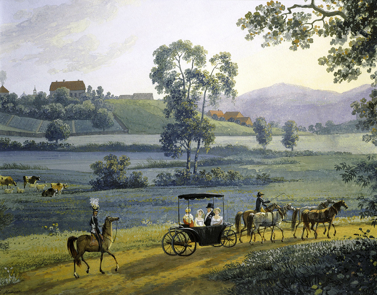 “Paisagem Rural Russa”, 1811, guache, de Andrej Martynoff (1768-1826).