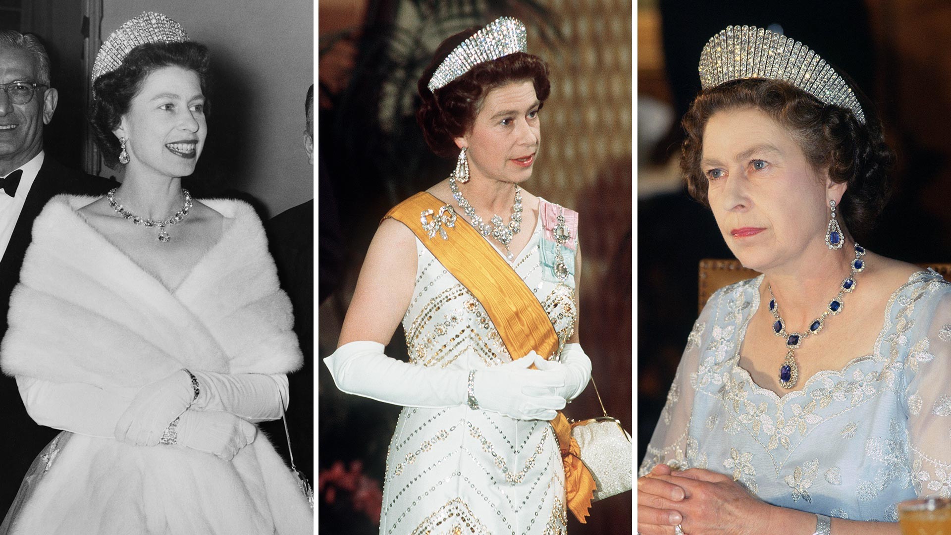 Élisabeth II en 1961, 1975 et 1983