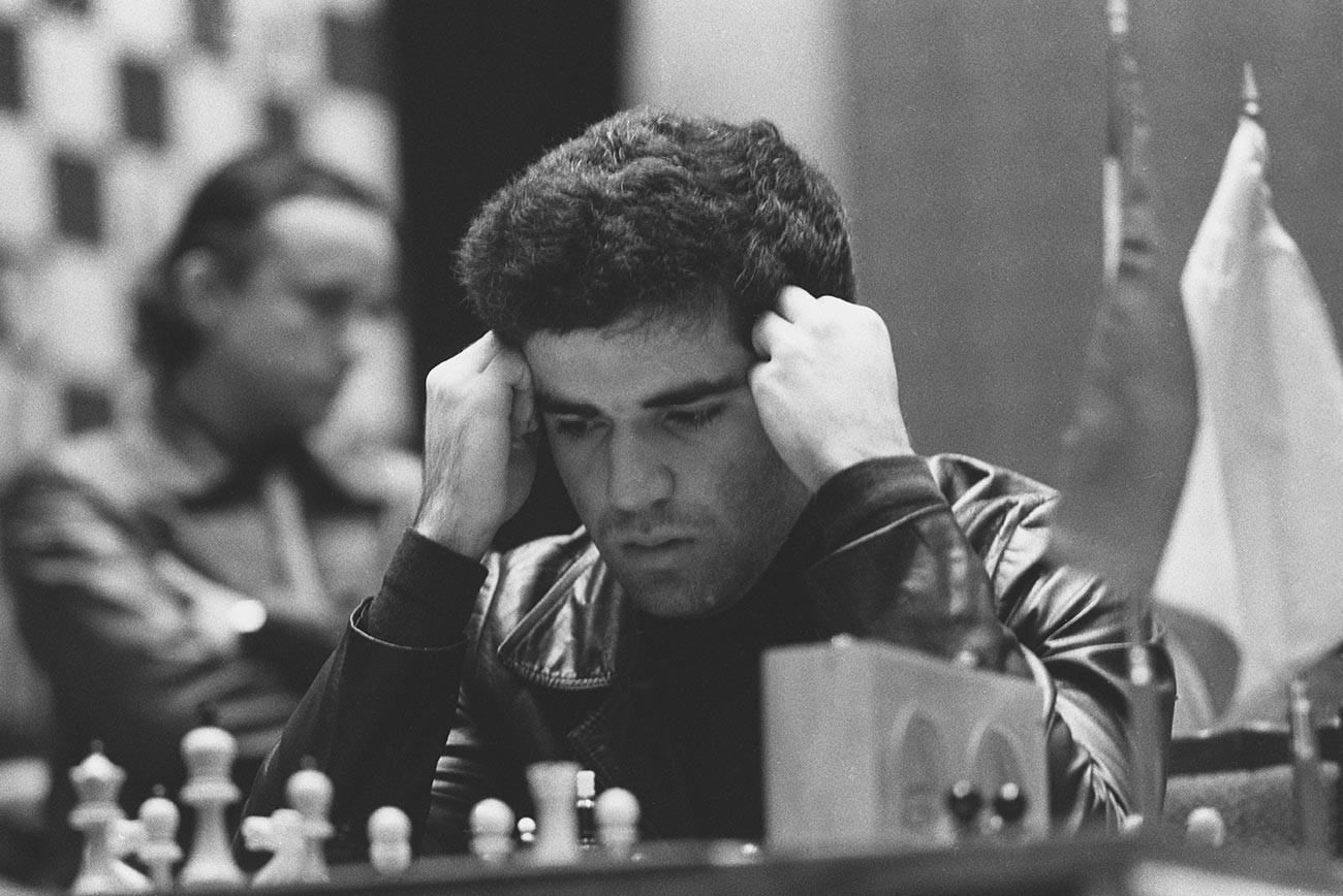 Garri Kasparov al 12° torneo di Scacchi di Mosca, 1982