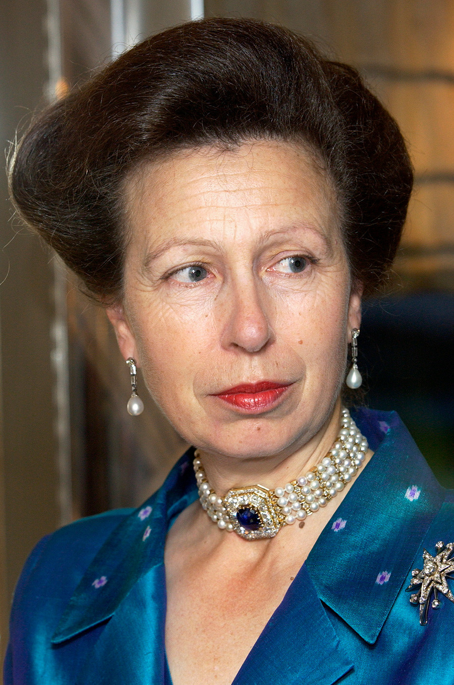 Princess Anne at the Royal Victoria Dock in East London, 2003.