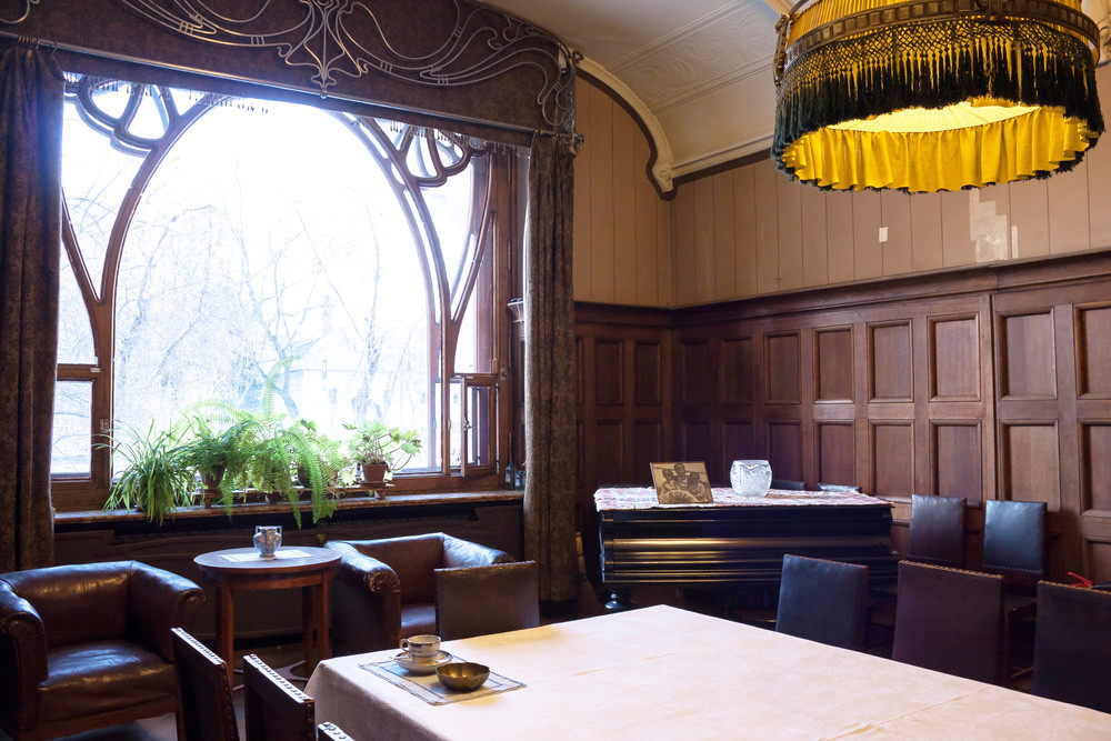 The dining room inside the Ryabushinski Mansion