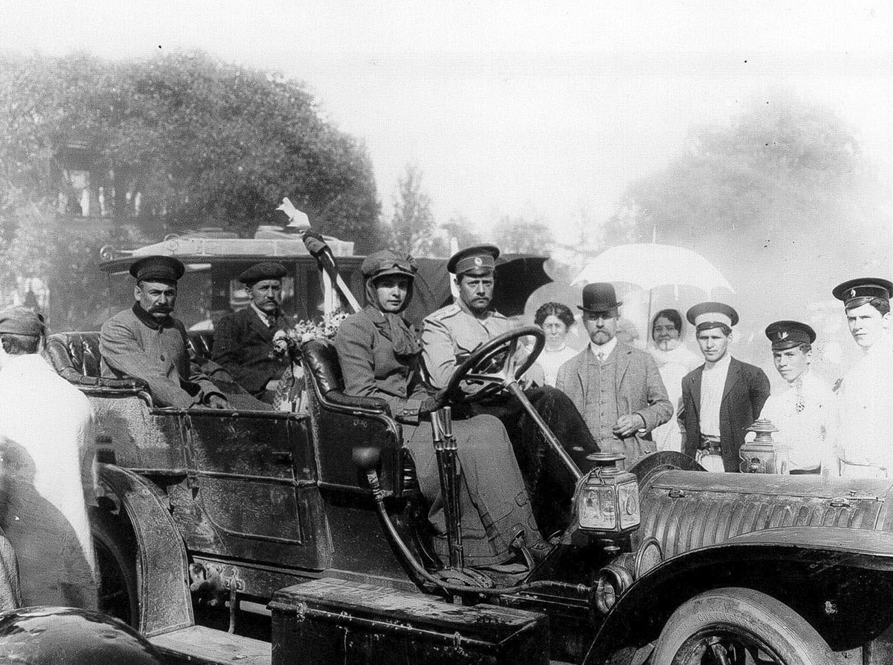 Sophia Dolgorukova behind the wheel at the Emperor Nicholas II Prize International Rally, 1910