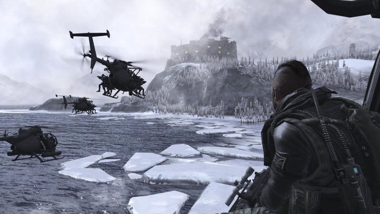 La rappresentazione di un gulag nel videogioco “Call of Duty Modern Warfare 2”
