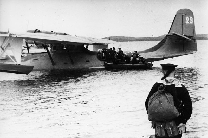 Hidroavión estadounidense Catalina fabricado con licencia en la URSS, en el mar Negro.