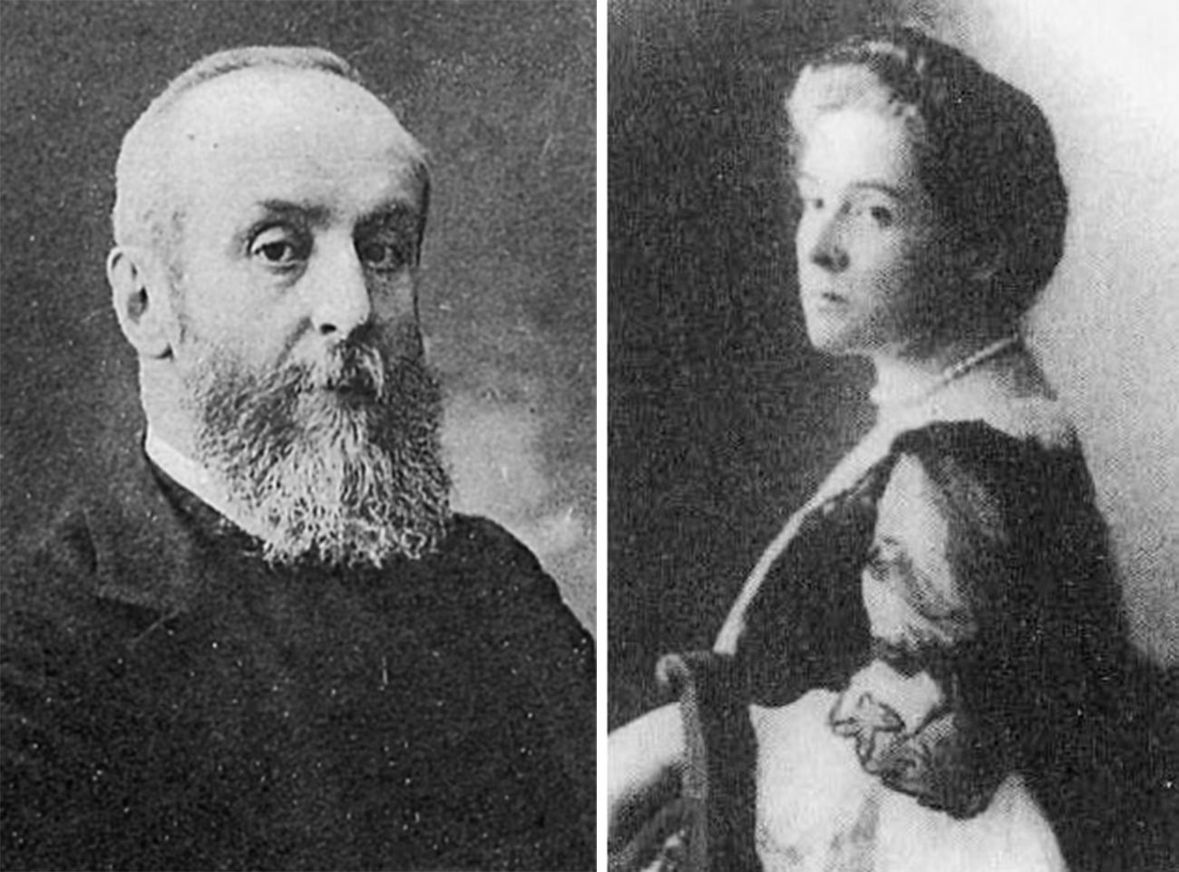 À  gauche - Alexeï Bobrinski, à droite - la comtesse Nadejda Bobrinskaïa