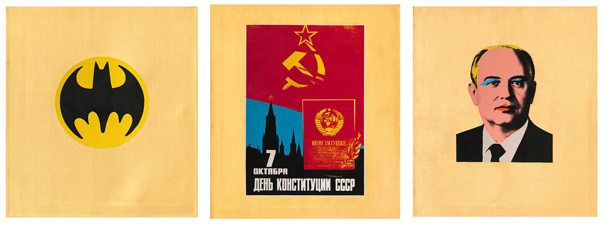 Alexander Kosolapov. Gorbachev (triptych), 1990.
