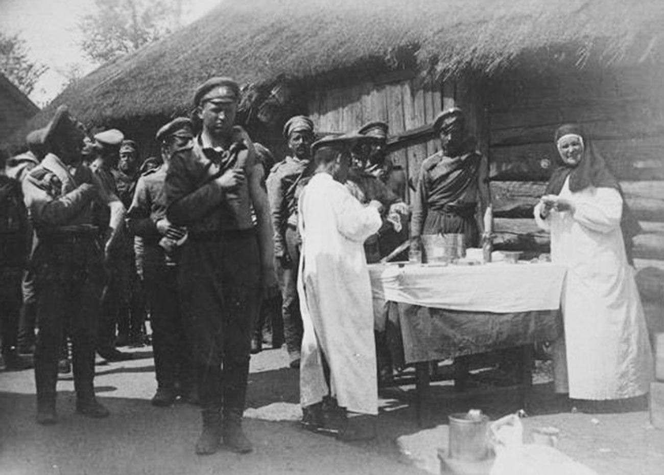 Soldats vaccinés contre le choléra pendant la Première Guerre mondiale, 1914

