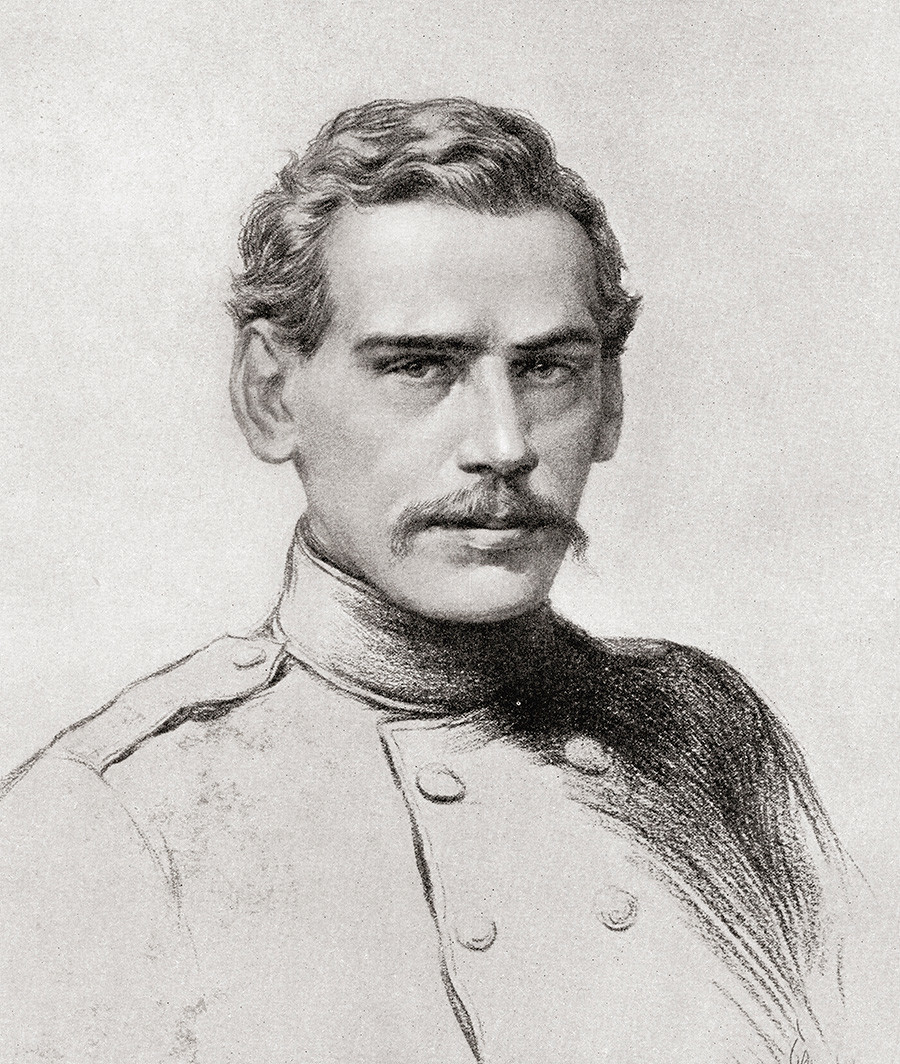 Молодой Лев Толстой-офицер во время Крымской войны