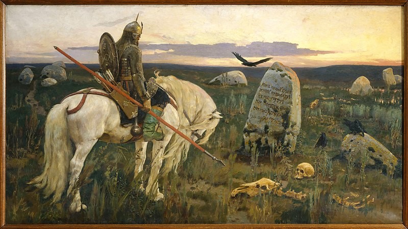  “Caballero en Cruce de Caminos” (“Витязь на распутье”) pintado por el artista ruso Viktor Vasnetsov en 1878.