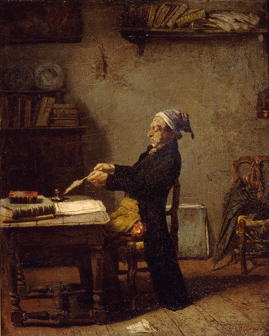Ludwig Knaus. Scientist at work (From the Collection of State A. Pushkin Museum of Fine Arts, Moscow)