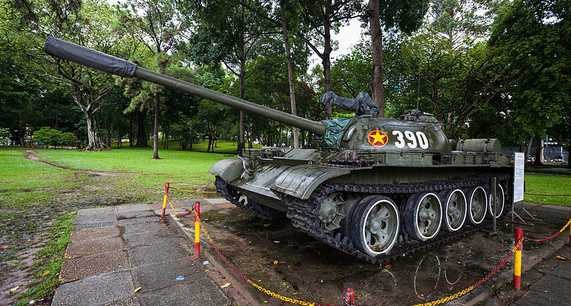 Tanque vietnamita T-54, Palacio de la Reunificación, Ciudad Ho Chi Minh, Vietnam