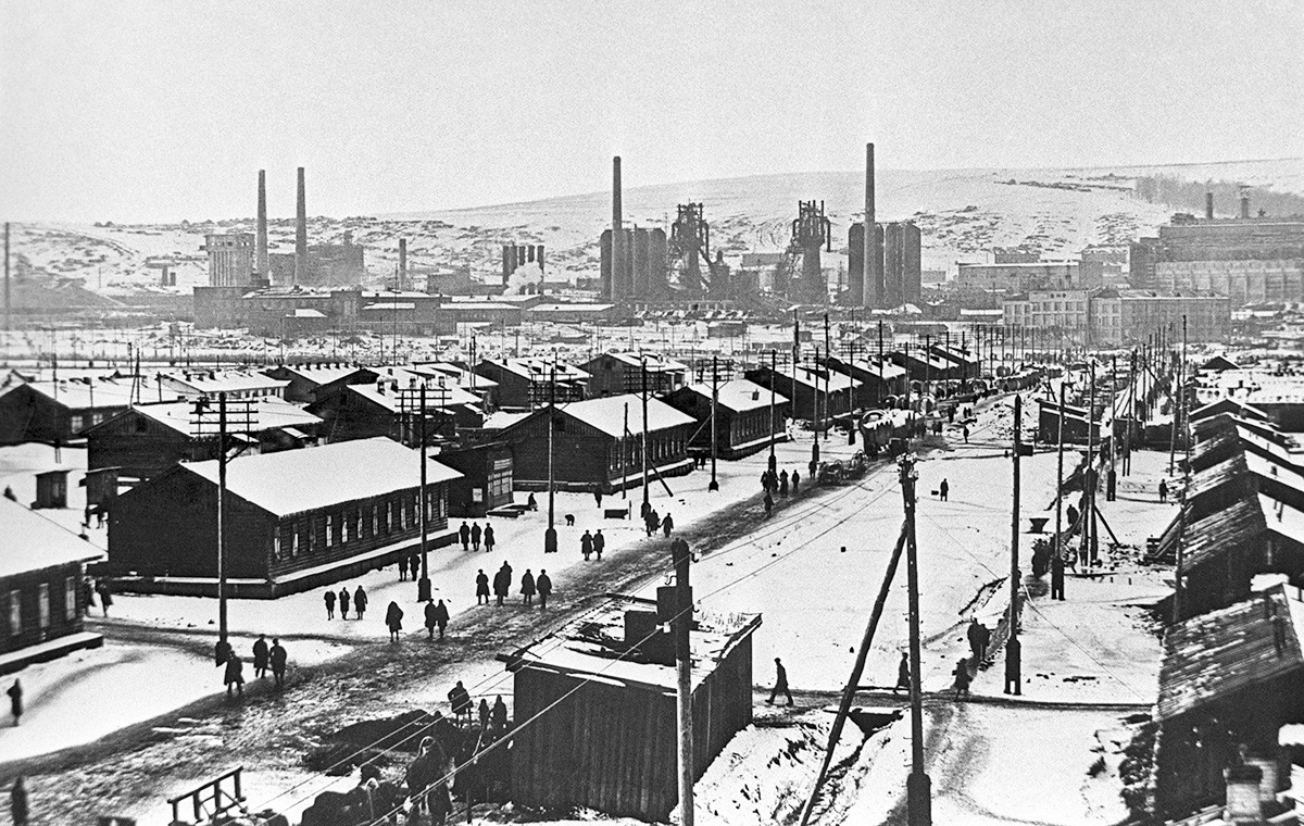 Novokouznetsk en 1932, habitations des ouvriers du combinat métallurgique