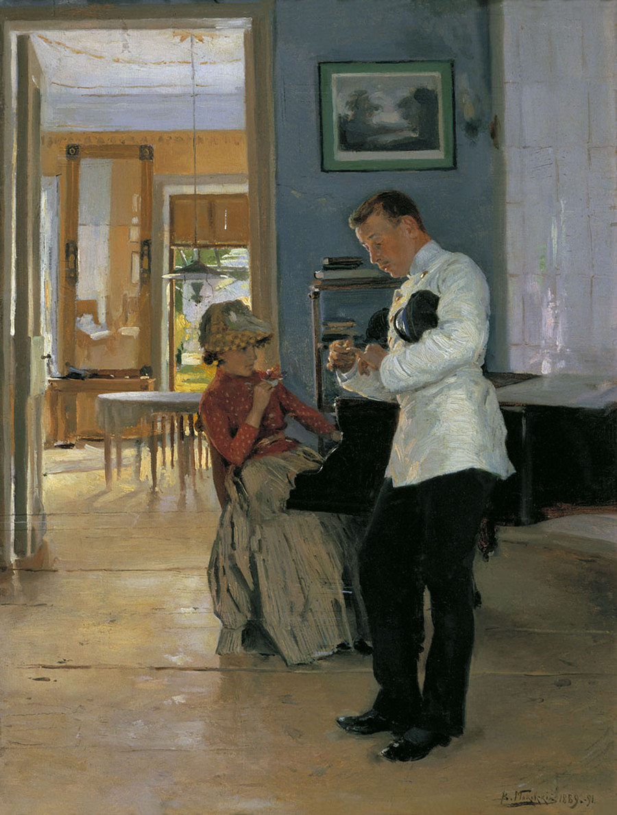 Menyatakan cinta, 1891. Vladimir Makovsky
