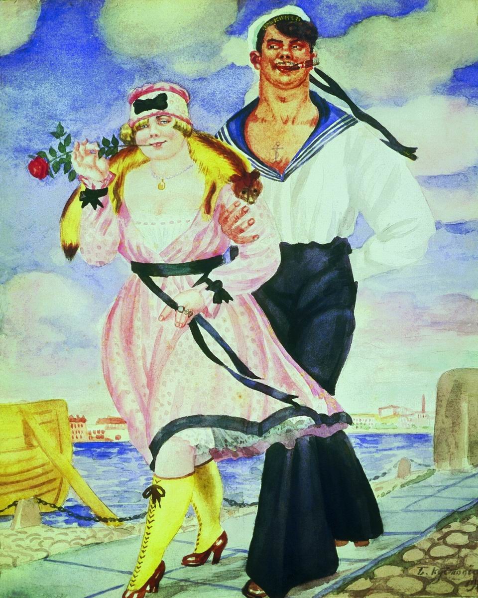 Un marin et sa bien aimée, 1920. Boris Koustodiev