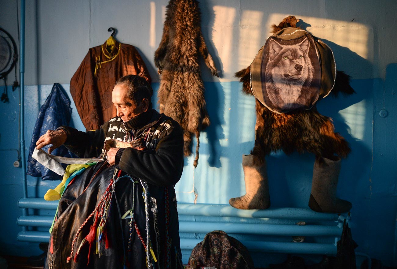 Seorang syaman di Kyzyl.