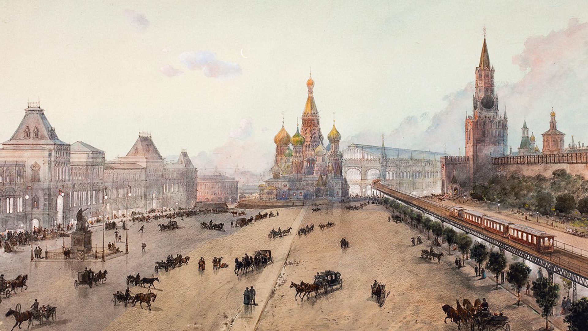 N.Karazin. Metro and central railway station right on the Red Square under P.Balinsky's project