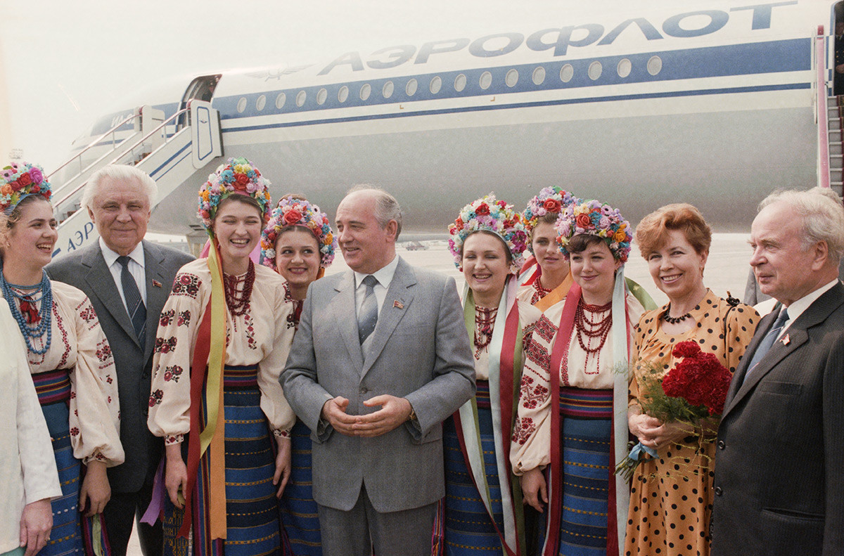 Beim Besuch in Kiew am 27. Juni 1985
