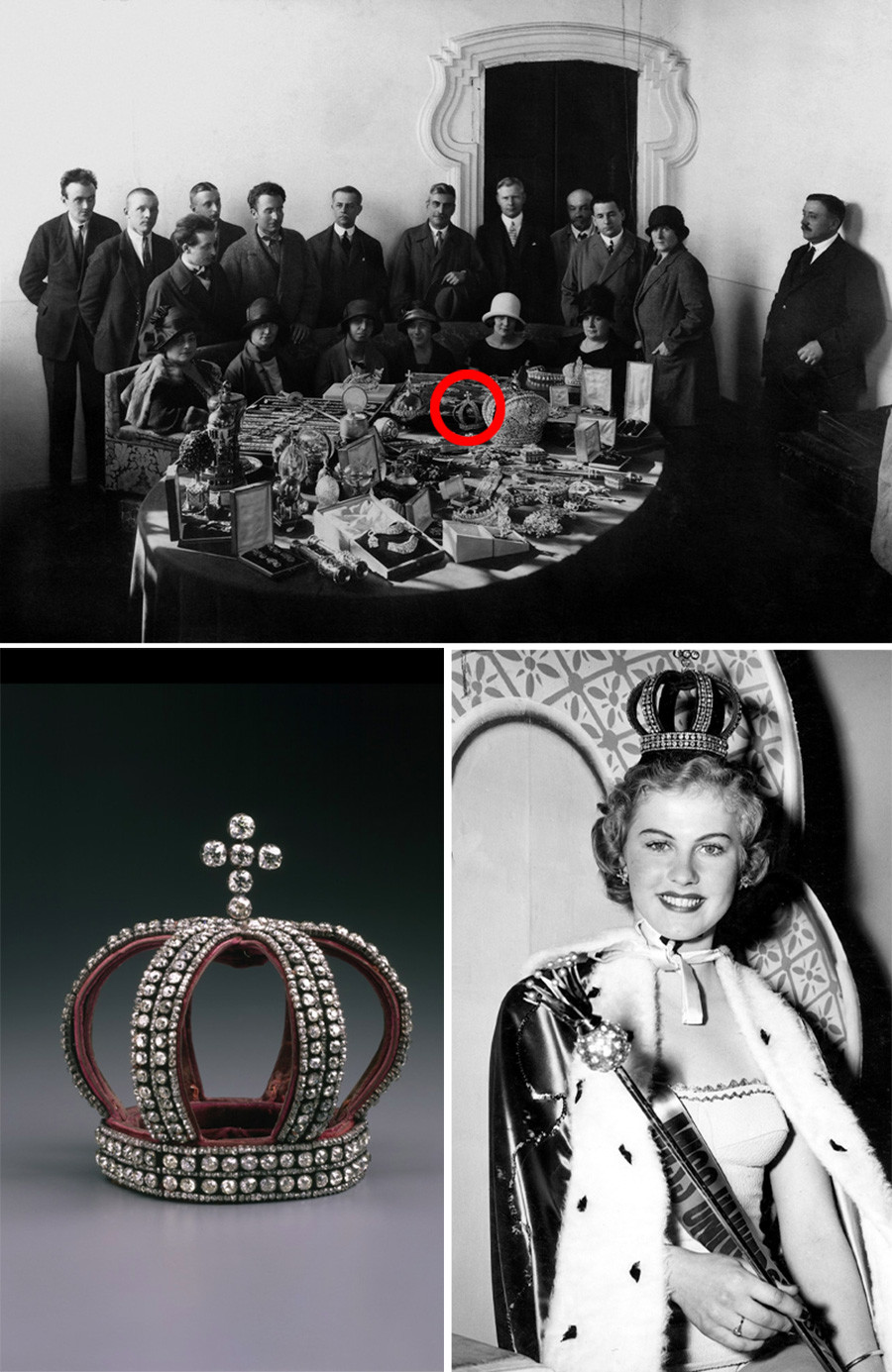 Эта корона была среди прочих драгоценностей, подготовленных для продажи на аукционах. В 1952 году она украсит голову победительницы конкурса красоты в Калифорнии.