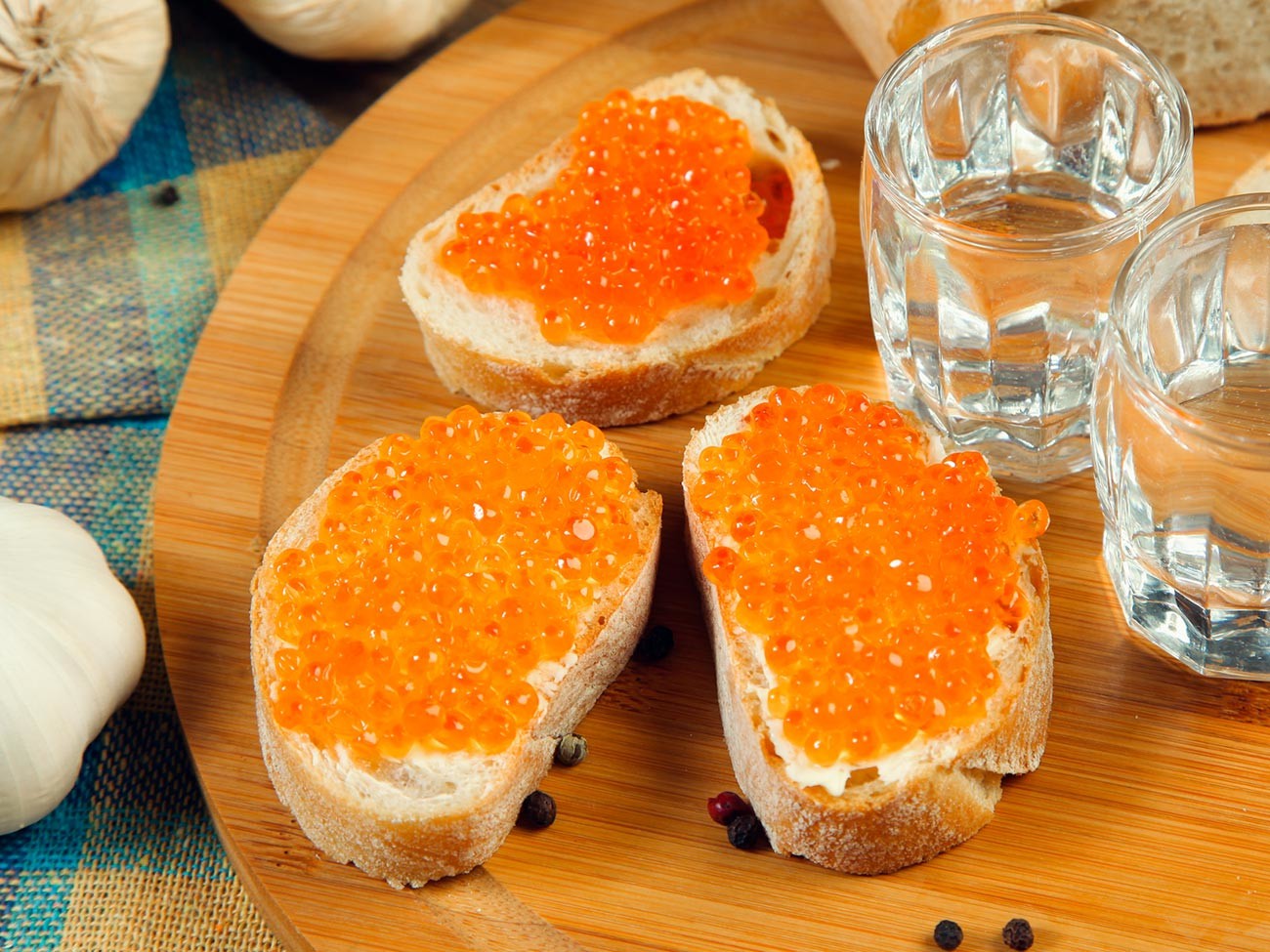 Butterbrot with red caviar