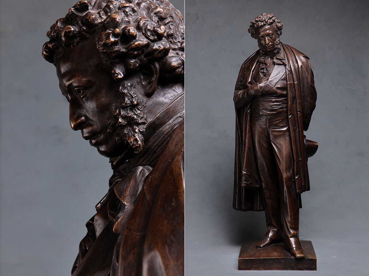 　アレクサンドル・オペクシン、詩人アレクサンドル・プーシキンの銅像のモデル、1875年、ブロンズ