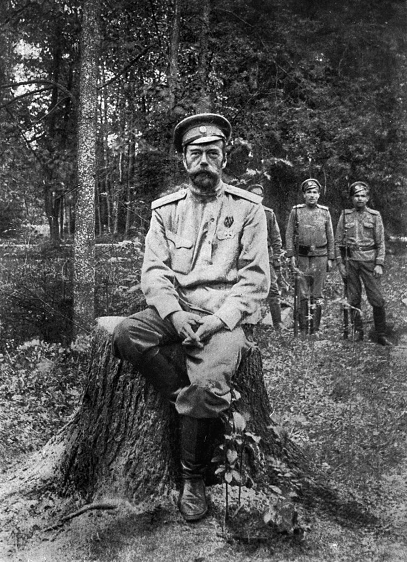 Nicholas Romanov after the abdication in Tsarskoe Selo, summer 1917