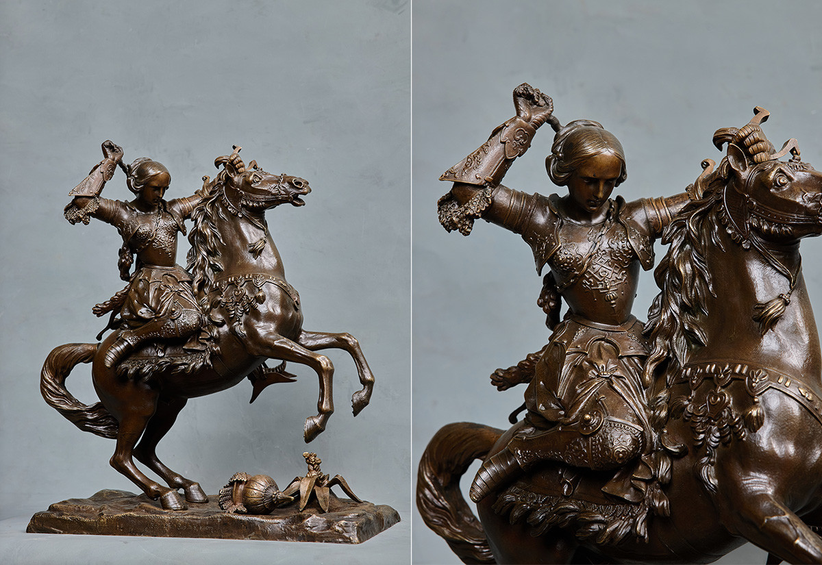 Peter Clodt. Jeanne d’Arc à cheval. Années 1840-1860. Bronze.

