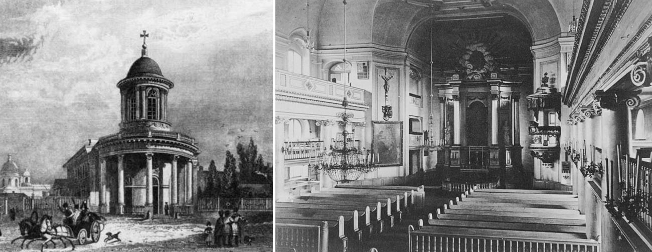 St. Anne’s Church in 1834 and in the end of the XIXth century.