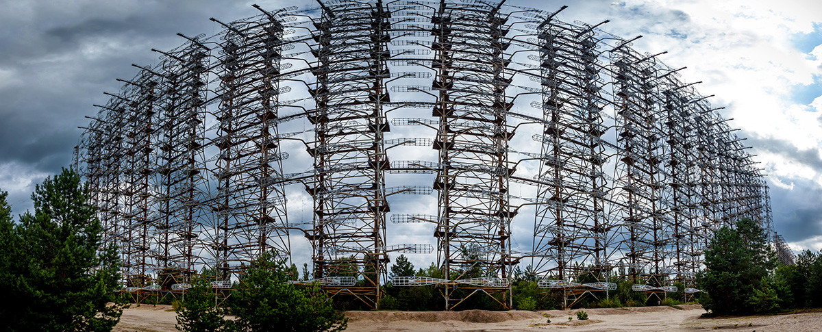 Ehemaliges Duga-Militärradarsystem in der Sperrzone von Tschernobyl.