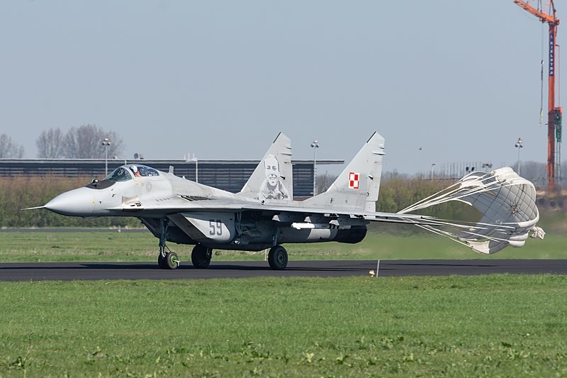 MiG-29 polaco fotografiado en 2018.