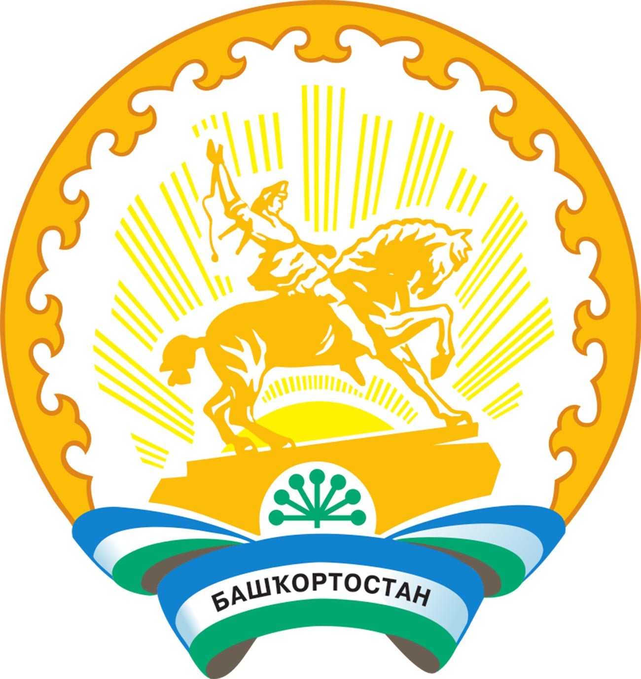 L'emblema ufficiale della Repubblica del Bashkortostan (Baschiria)