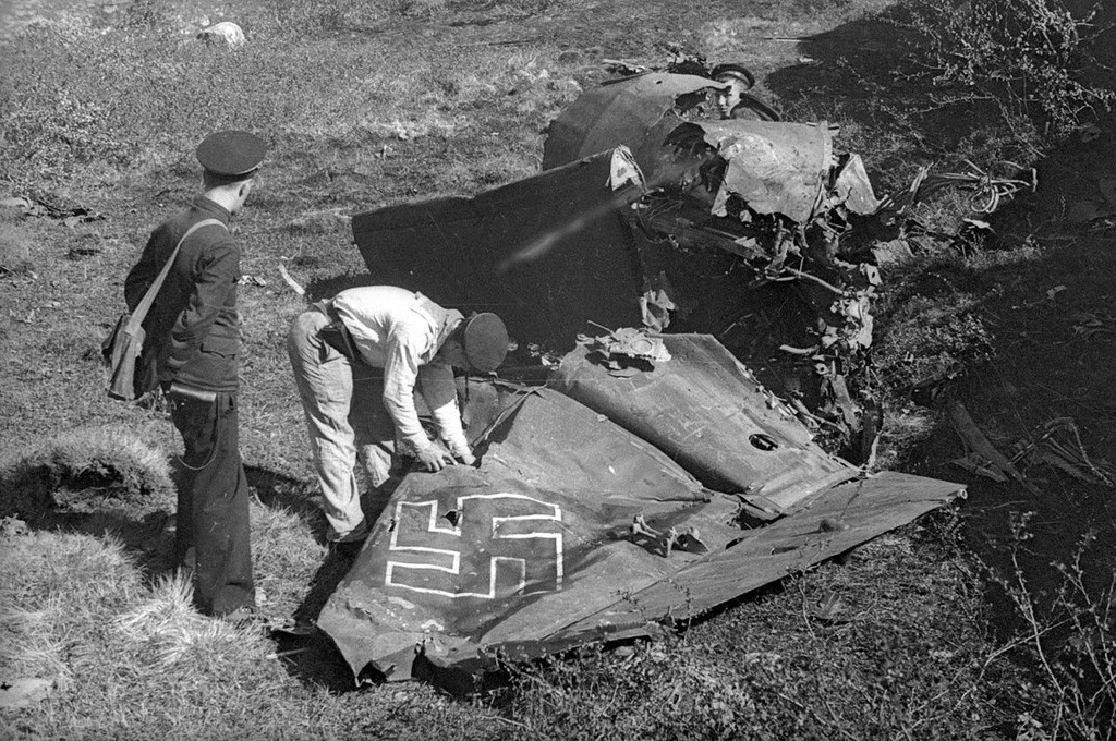 Messerschmitt allemand abattu