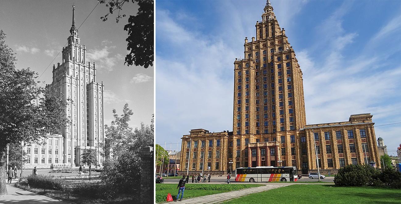 Здание в 1960-х и в наши дни.