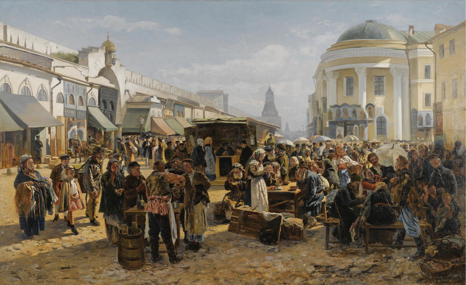 ウラジーミル・マコフスキー、モスクワの蚤の市、1880年