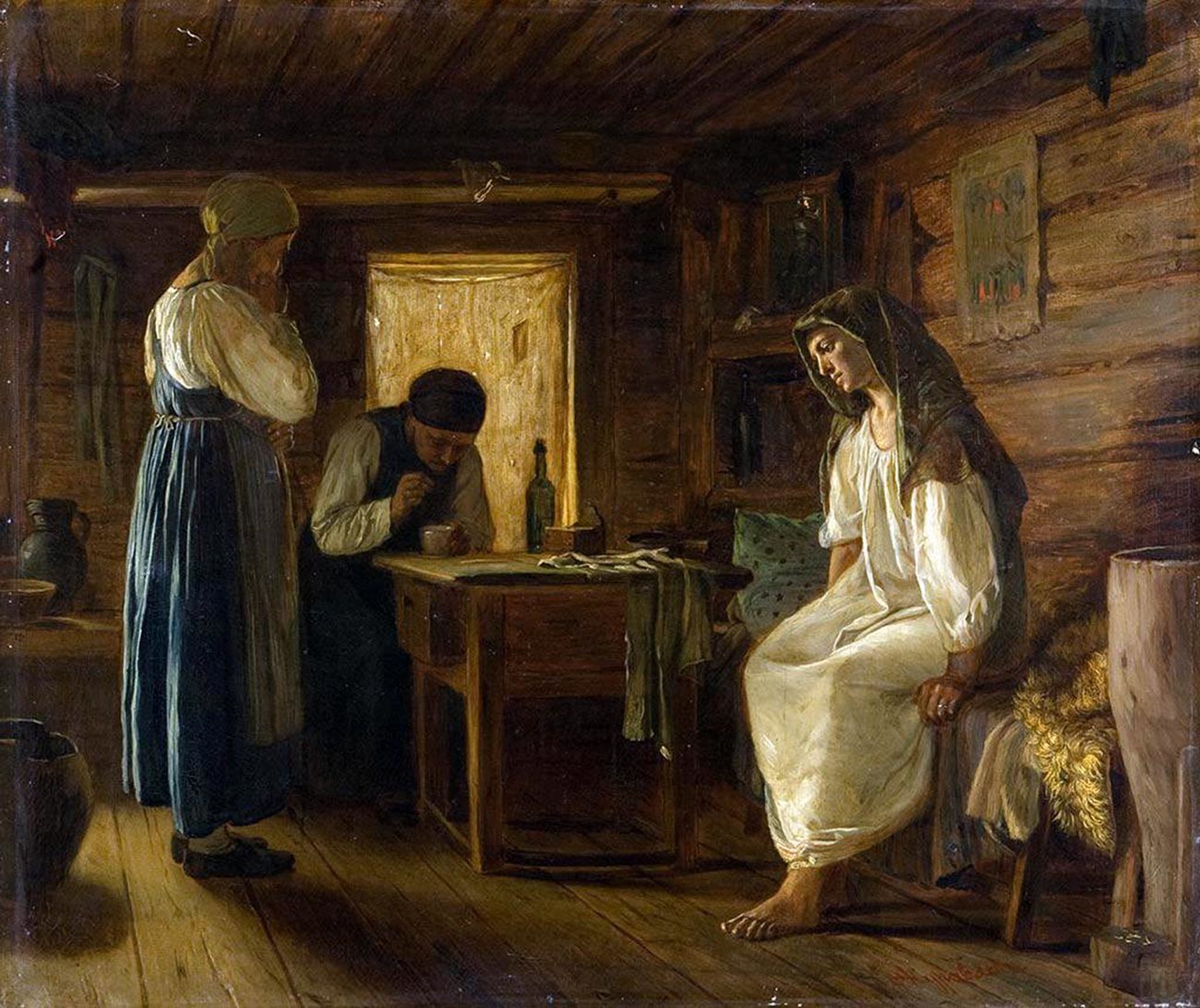 'The Wise Woman', by Firs Zhuravlev. Village sorceresses were the ones who could help getting rid of a pregnancy.