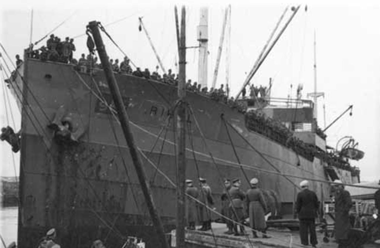 Норвешки транспортни брод Rigel у служби немачке армије.