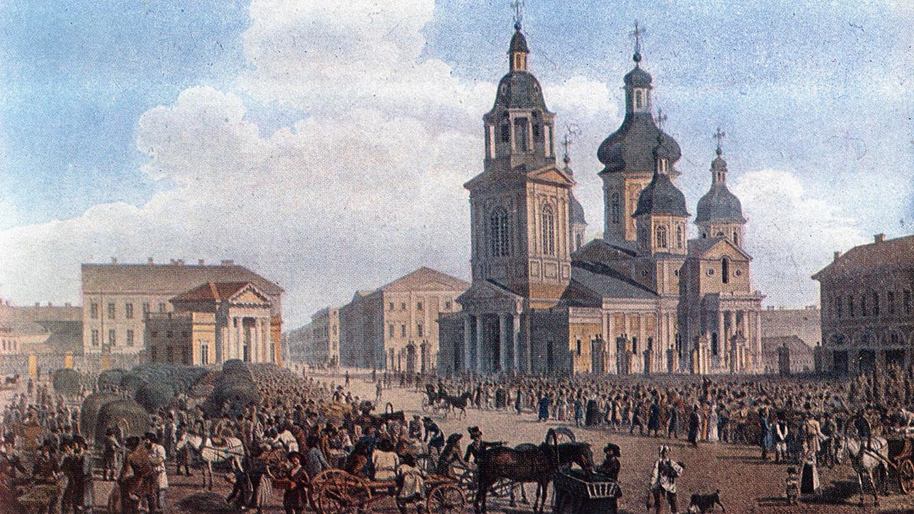 センナヤ広場、ペテルブルク、1822年
