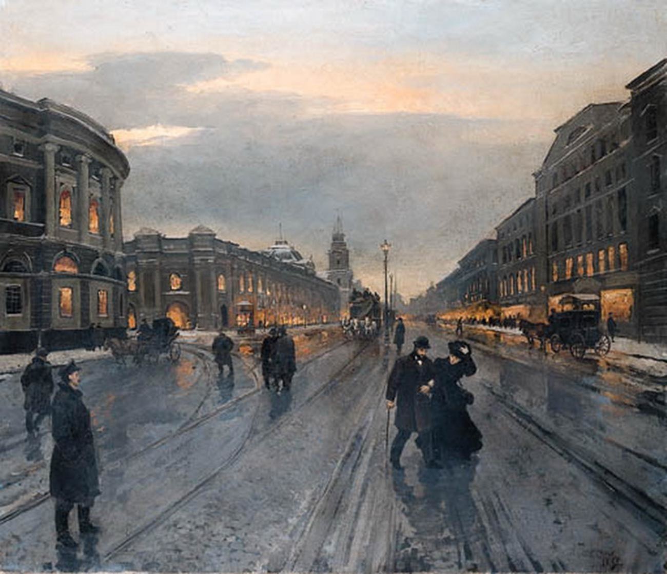 夜のネフスキー大通り、1882年