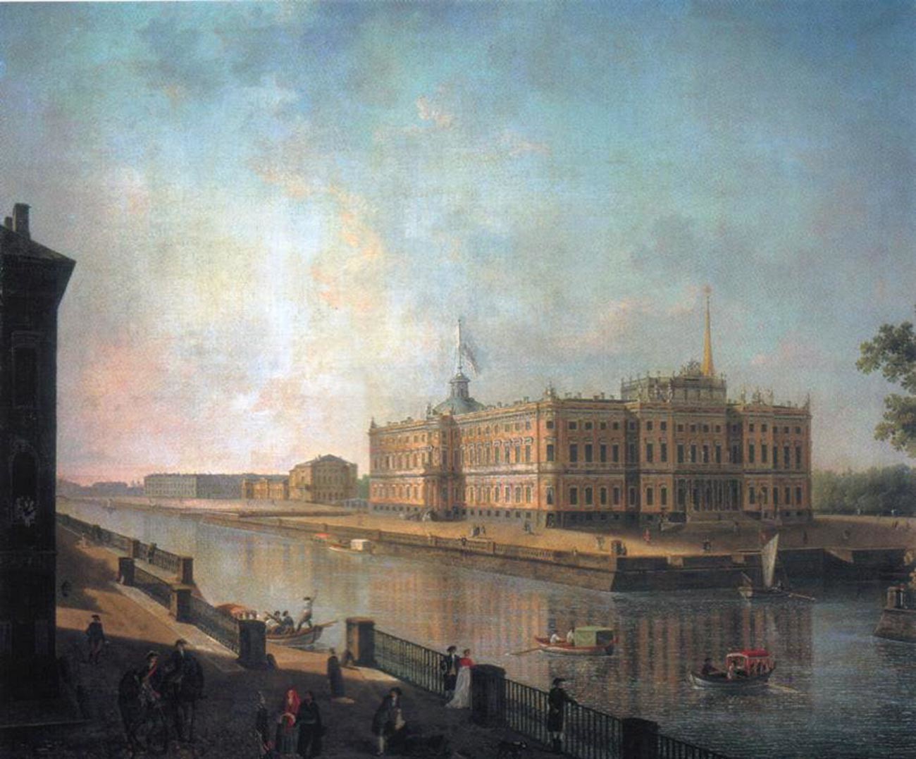 Vue sur le château Saint-Michel depuis la rivière Fontanka, 1800
