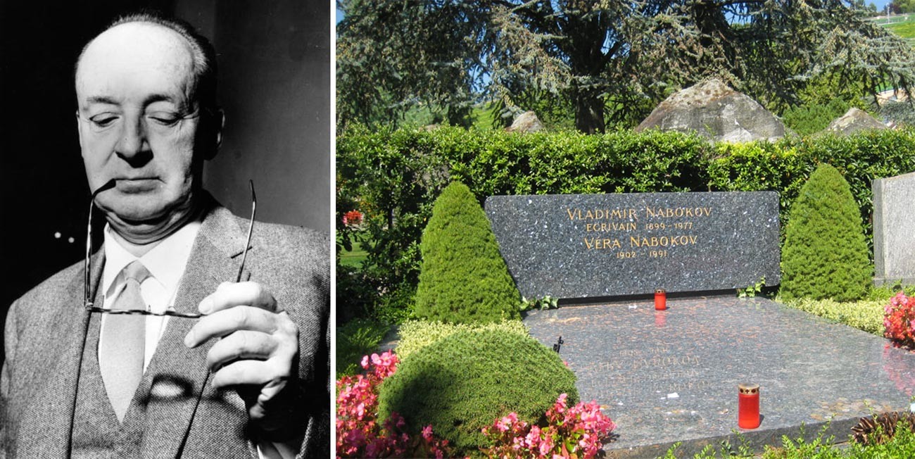 Wladimir Nabokow in Rom / Grab von Wladimir, Wera und Dmitri Nabokow, Montreux-Clarens, Schweiz.