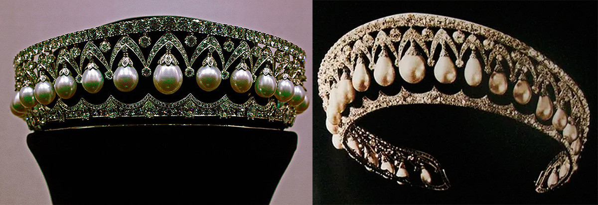 Tiara de Belleza rusa y tiara de perlas.