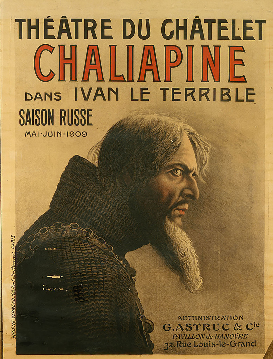 Plakat für die Saison Russe im Théâtre du Châtelet, 1909.