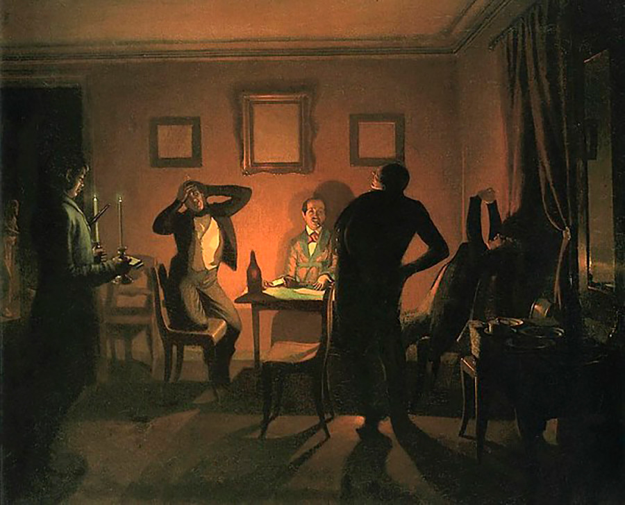 Pavel Fedotov. Gamblers, 1852 