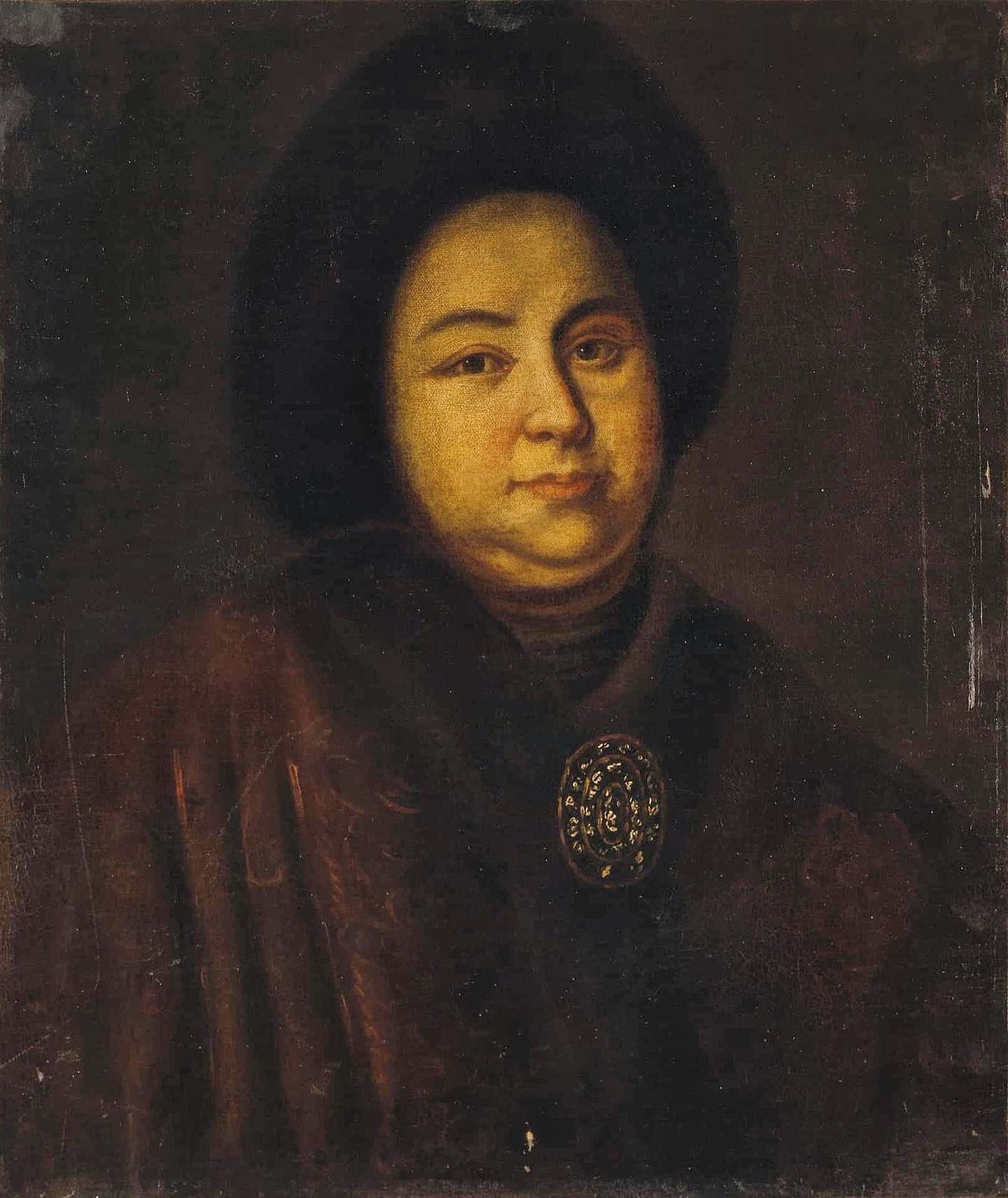 Pelukis anonim. Potret Tsarina Yevdokiya Lopukhina abad ke-18 (1669—1731)