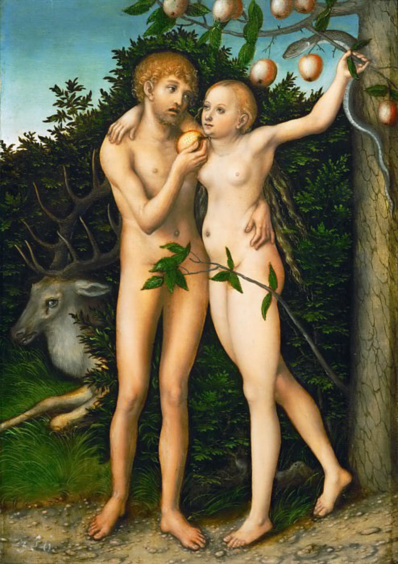 Адам и Ева. Грехопадение. 1537 г.