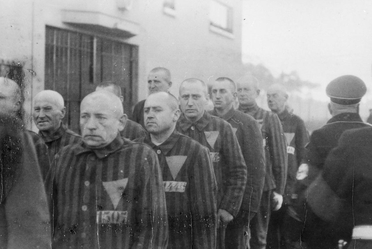 Prisoners of the Sachsenhausen concentration camp.