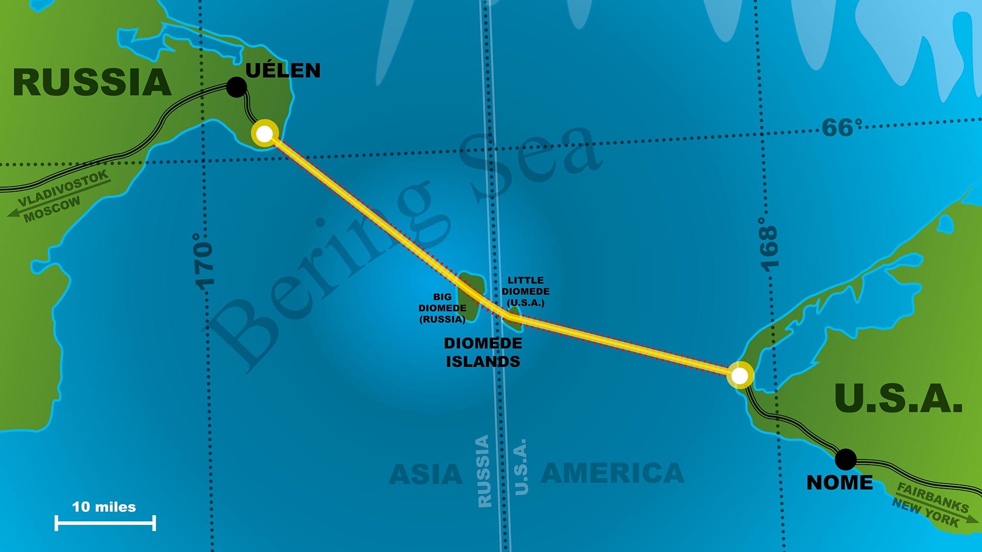 Detroit Separant La Russie De L Alaska