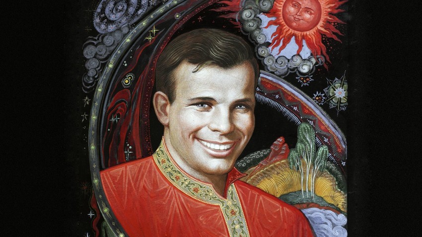 Das Werk „Porträt von Juri Gagarin“ von Boris Kukuliew.
